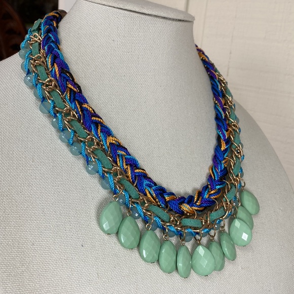 Gorgeous drippy layered artisan style statement necklace - Picture 2 of 5